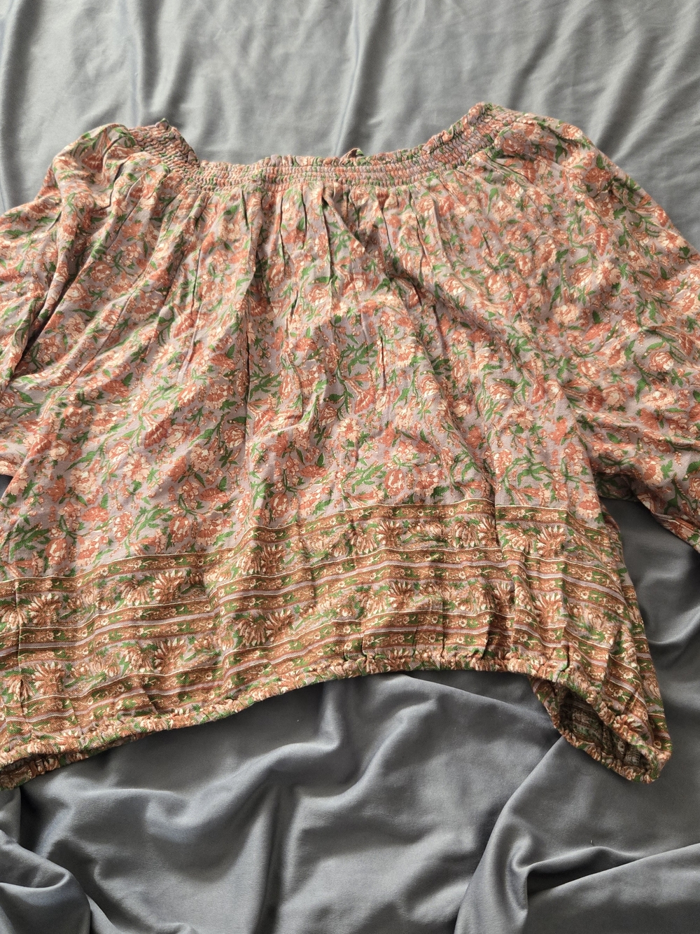 NWT Lucky Brand Floral Bubble Hem Peasant Top Size XXL MSRP $79 Boho Cottagecore - Picture 9 of 10